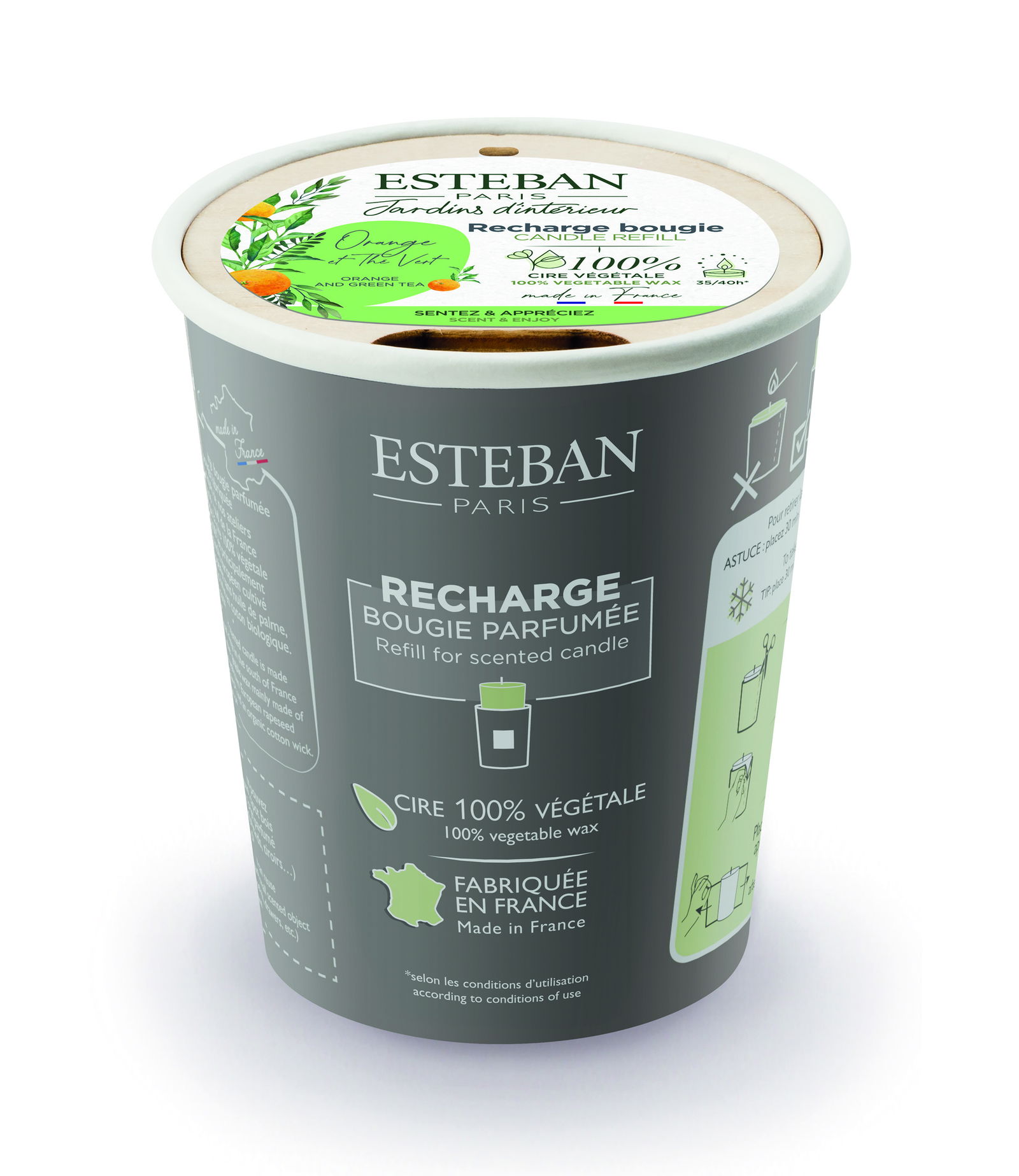 Orangen & Grüner Tee Nachfüller für Duftkerze 180g