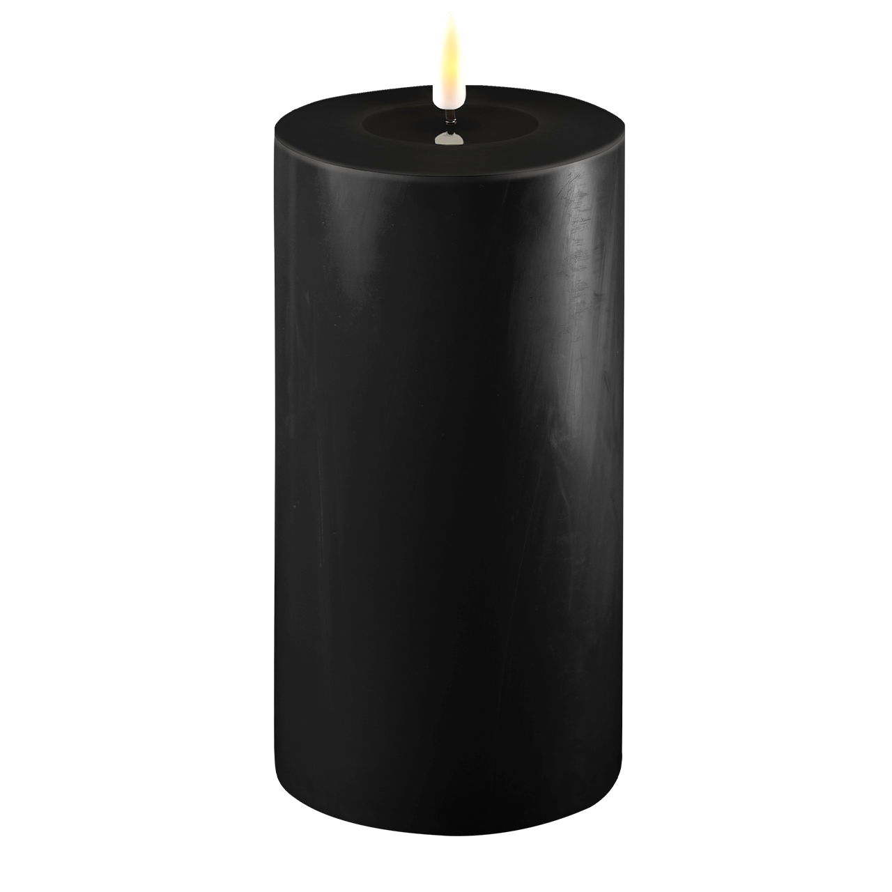 Stumpenkerze LED schwarz 10 x 20cm