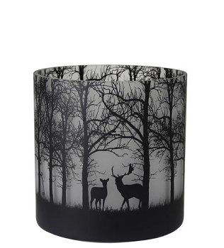 Windlicht Thoros Wald schwarz 20cm