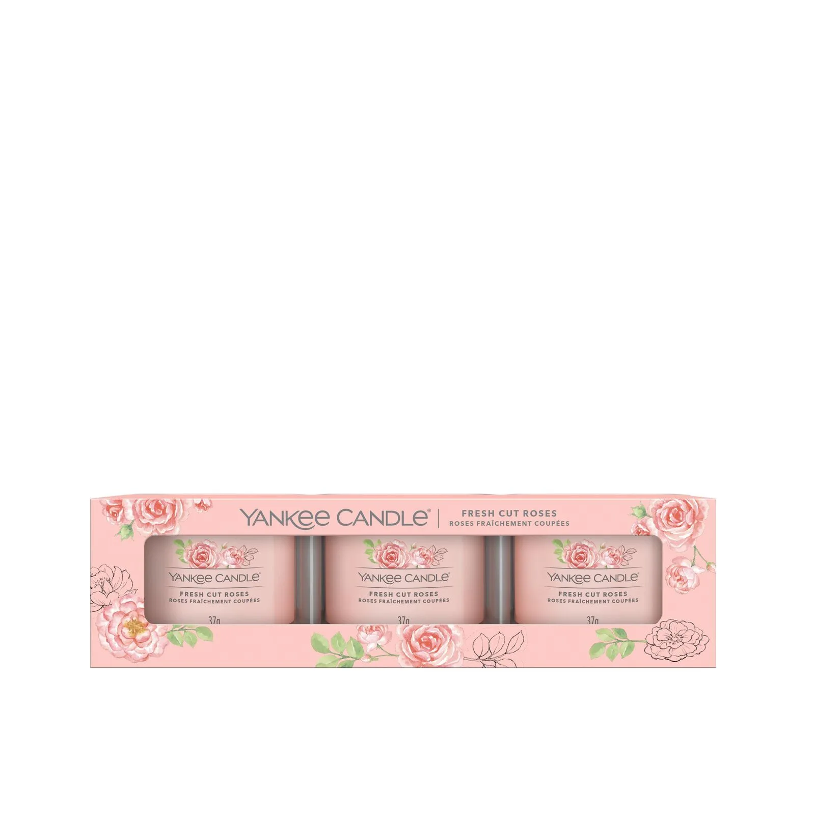 Signature-Filled-Votive_3-Pack_Fresh-cut-Roses1 Fresh Cut Roses 37g Glasvotivkerze 3er Pack