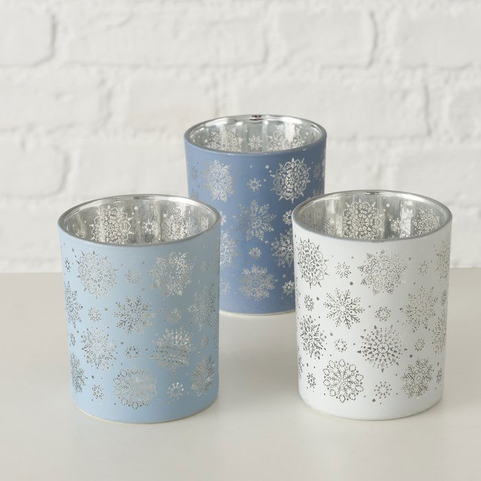 Windlicht Flake 8cm blau