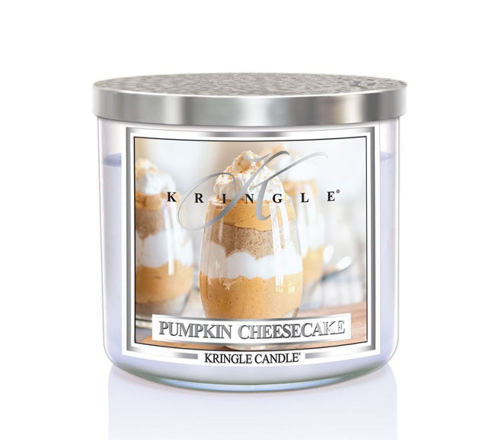 pumpkin_cheesecake_kringle_candle_silver_lid_american_heritage Pumpkin Cheesecake 396g Tumbler 3-Docht