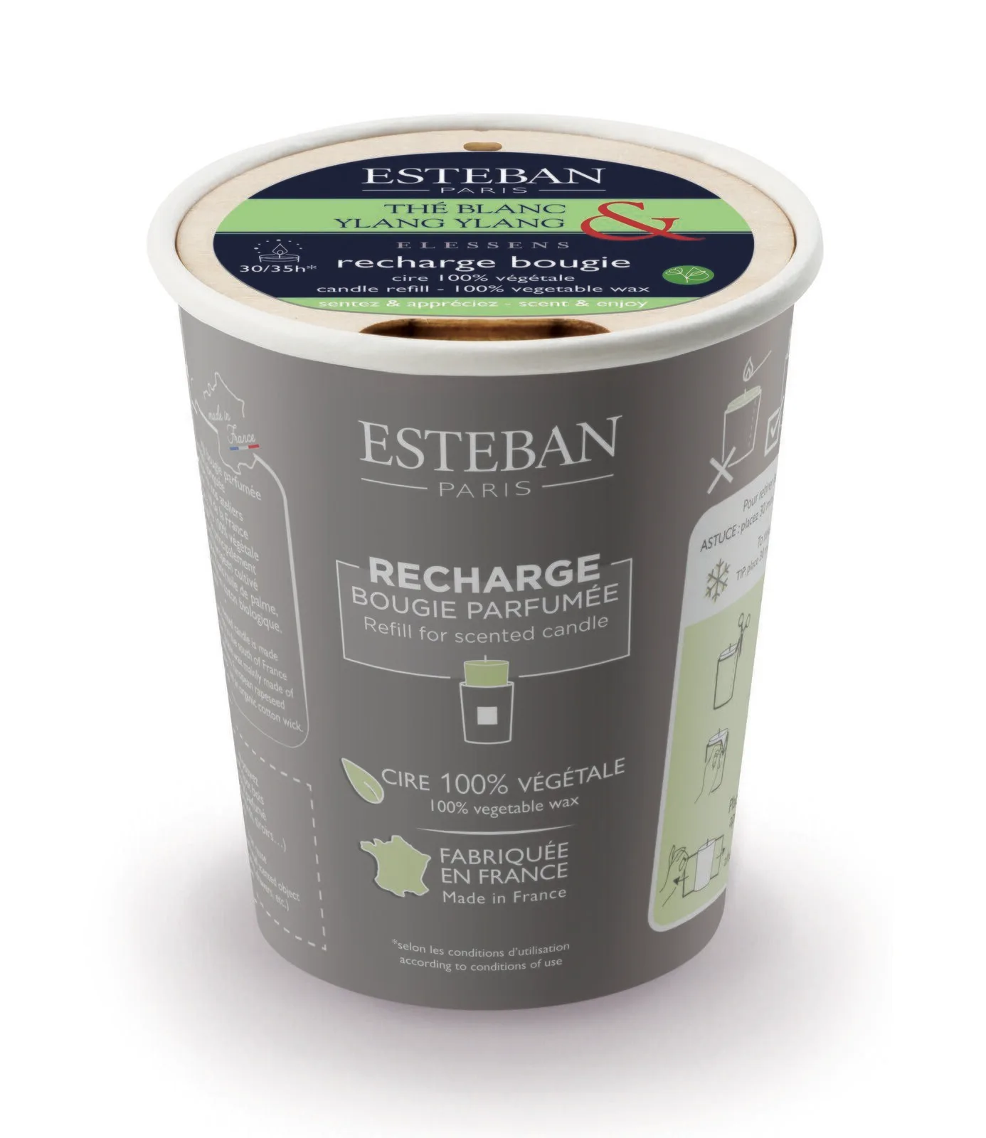 ETY-011_1 Weißer Tee & Ylang Ylang Nachfüller für Duftkerze 170g