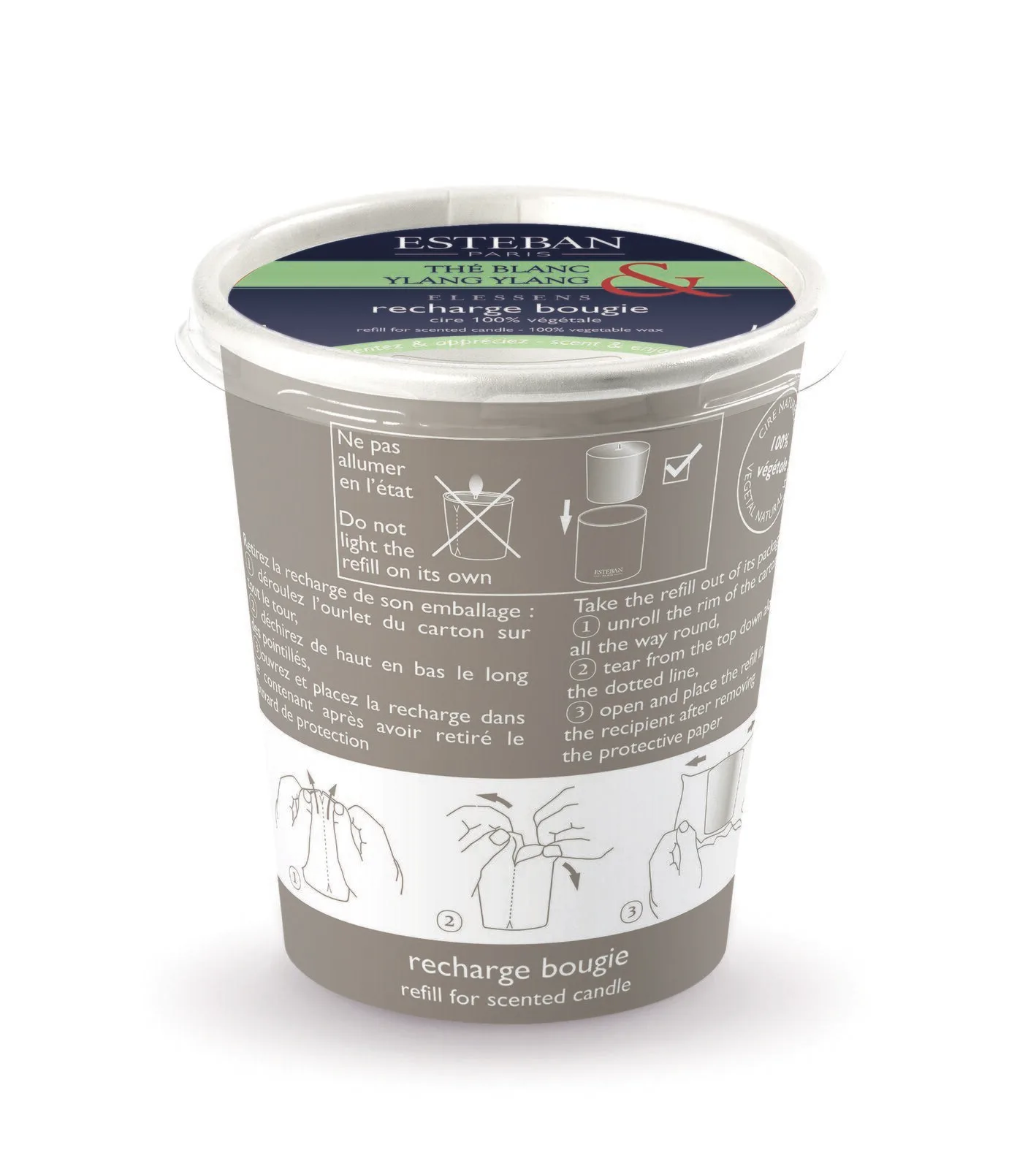 ETY-011 Weißer Tee & Ylang Ylang Nachfüller für Duftkerze 170g