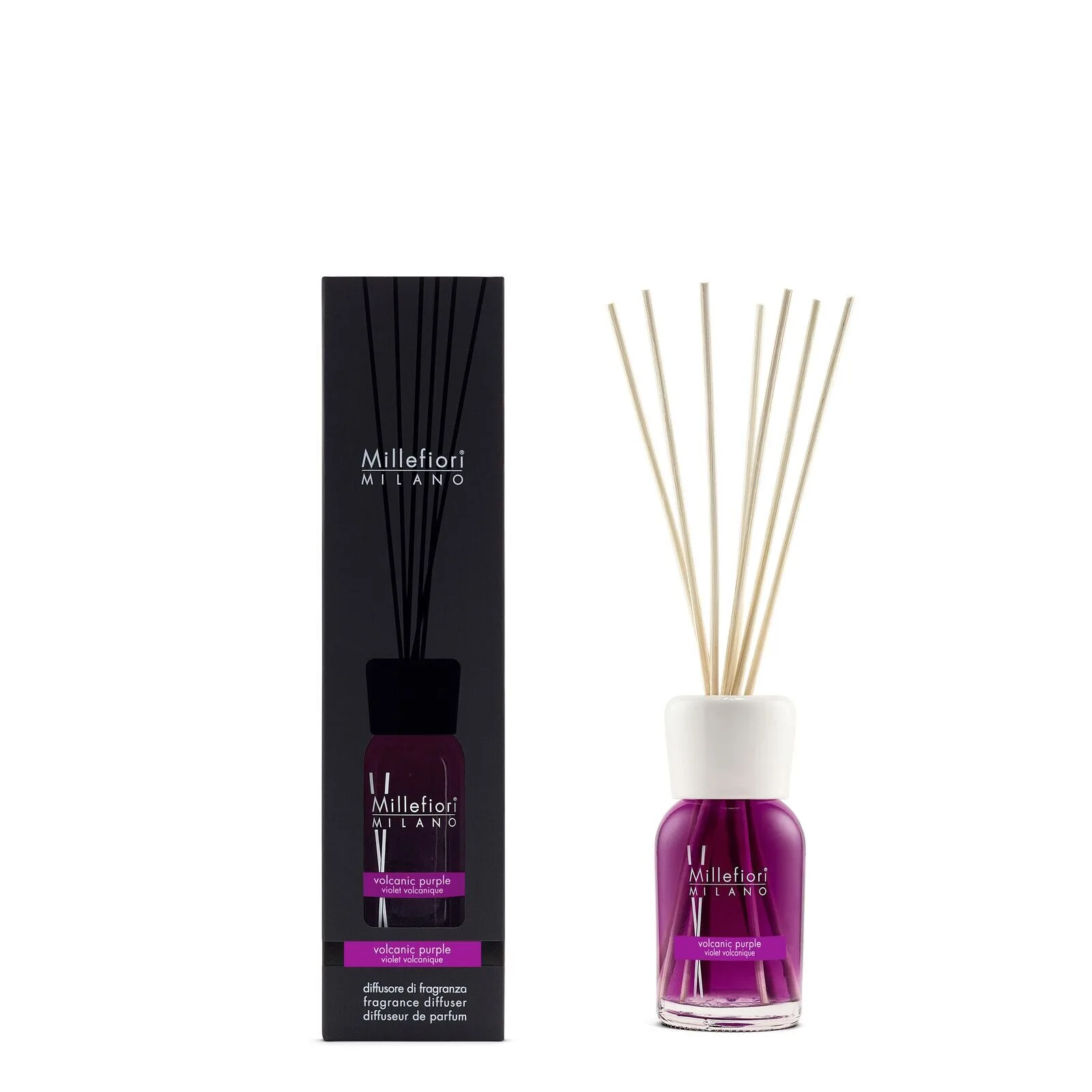 7MDVP_Millefiori-Milano_Reed-Diffuser-100ml_Product-and-Pack_Volcanic-Purple