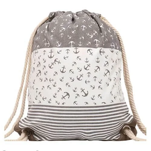 123-001-Turnbeutel Turnbeutel Kleine Anker Grau Weiß 001