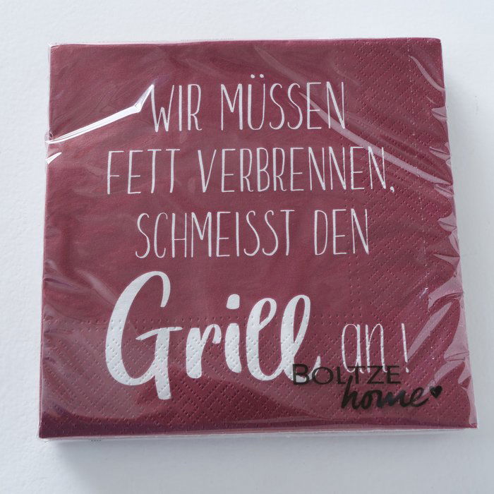Serviette Grillen rot 20 Stück