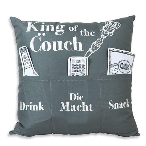 King of the Couch Kissen mit 3 Einstecktaschen