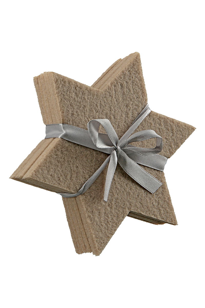 Untersetzer Stern beige 6 Stück