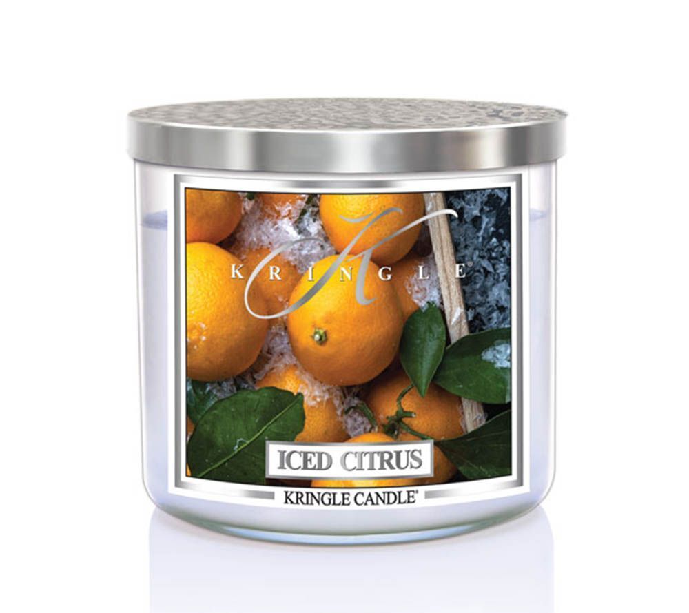 iced_citrus_kringle_candle_silver_lid_american_heritage Iced Citrus 396g Tumbler 3-Docht