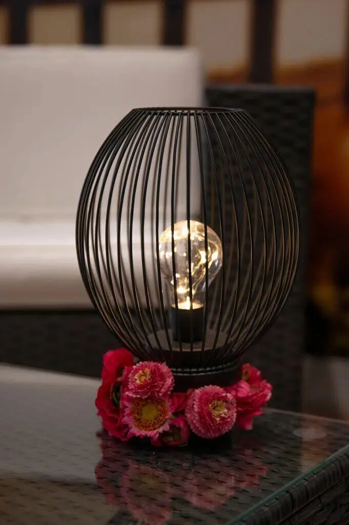 glitter-lampe-hoch-led-schwarz Lampe Glitter LED 23cm schwarz