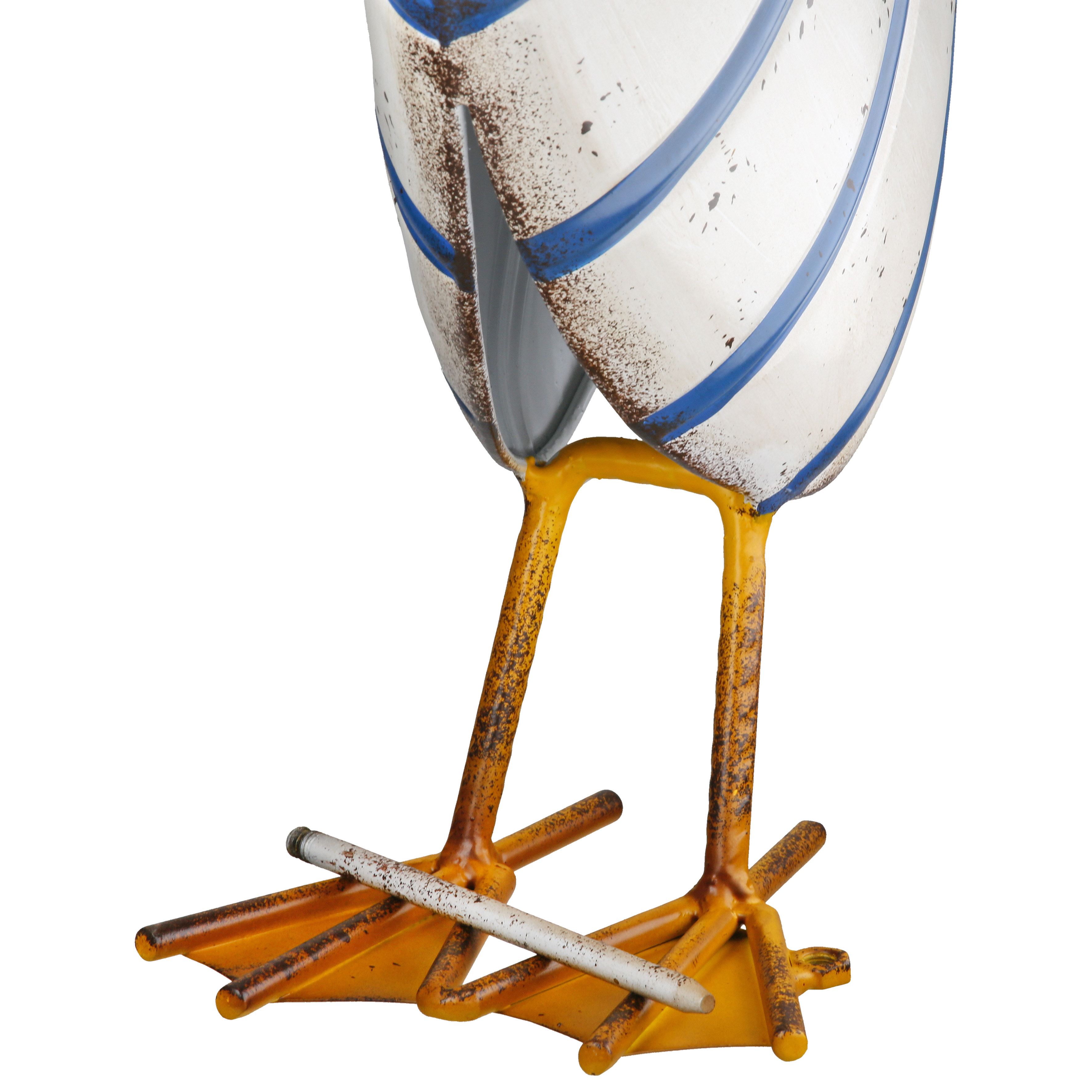 Dekofigur Gans Olav gestreift 51cm Metall