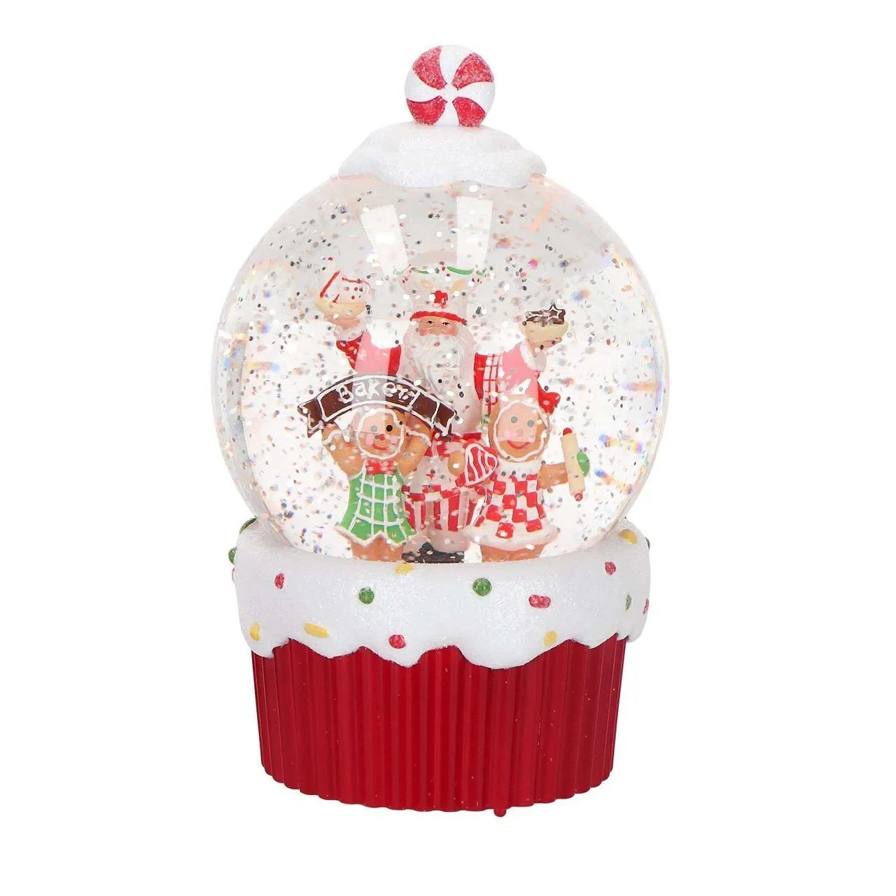 Gingerbread Santa Snow Globe Water Spinning Torte, Sahne, Törtchen, Nachtisch, Essen