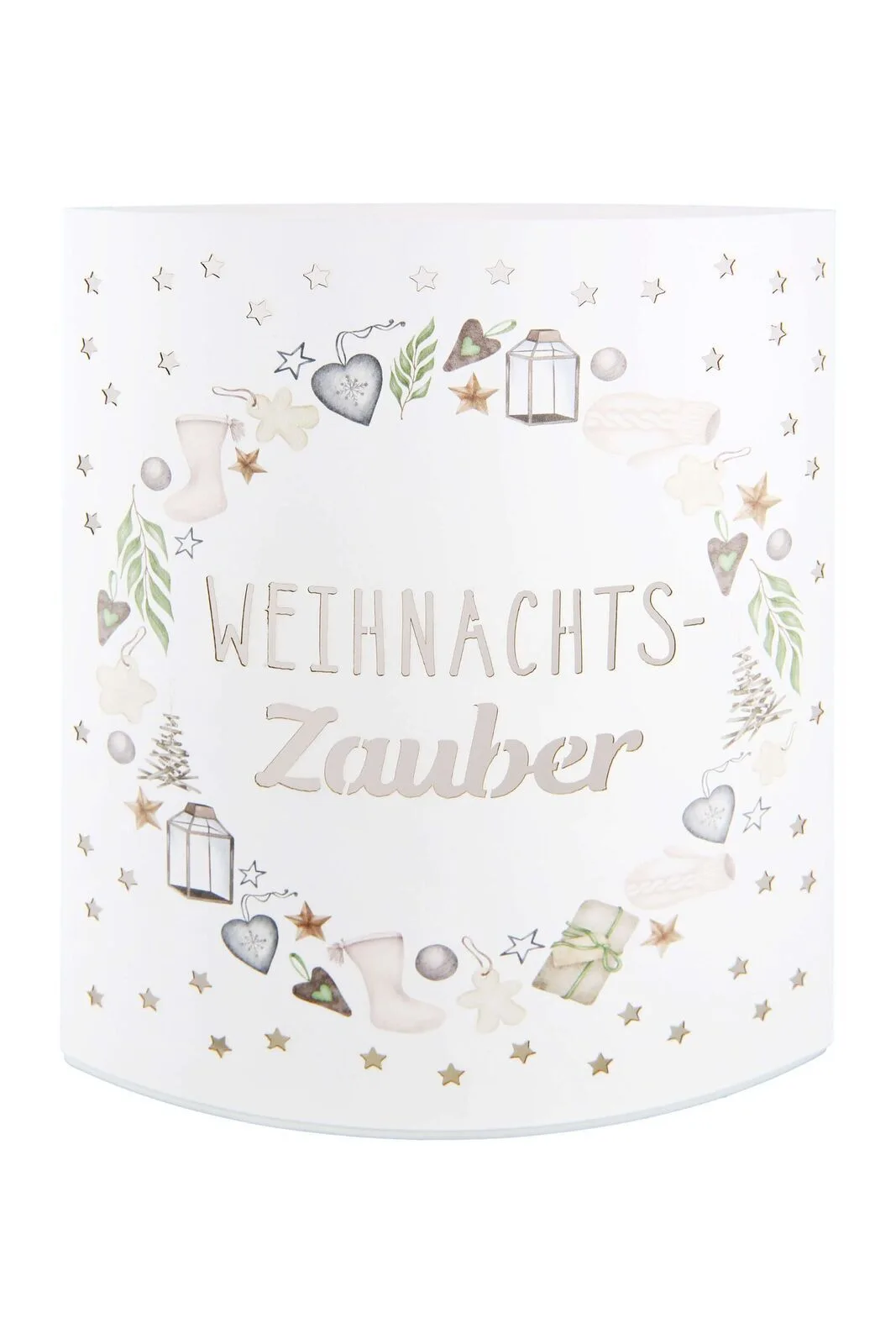 Dekoleuchte Weihnachtszauber LED Papier creme Lampe, Lampenschirm