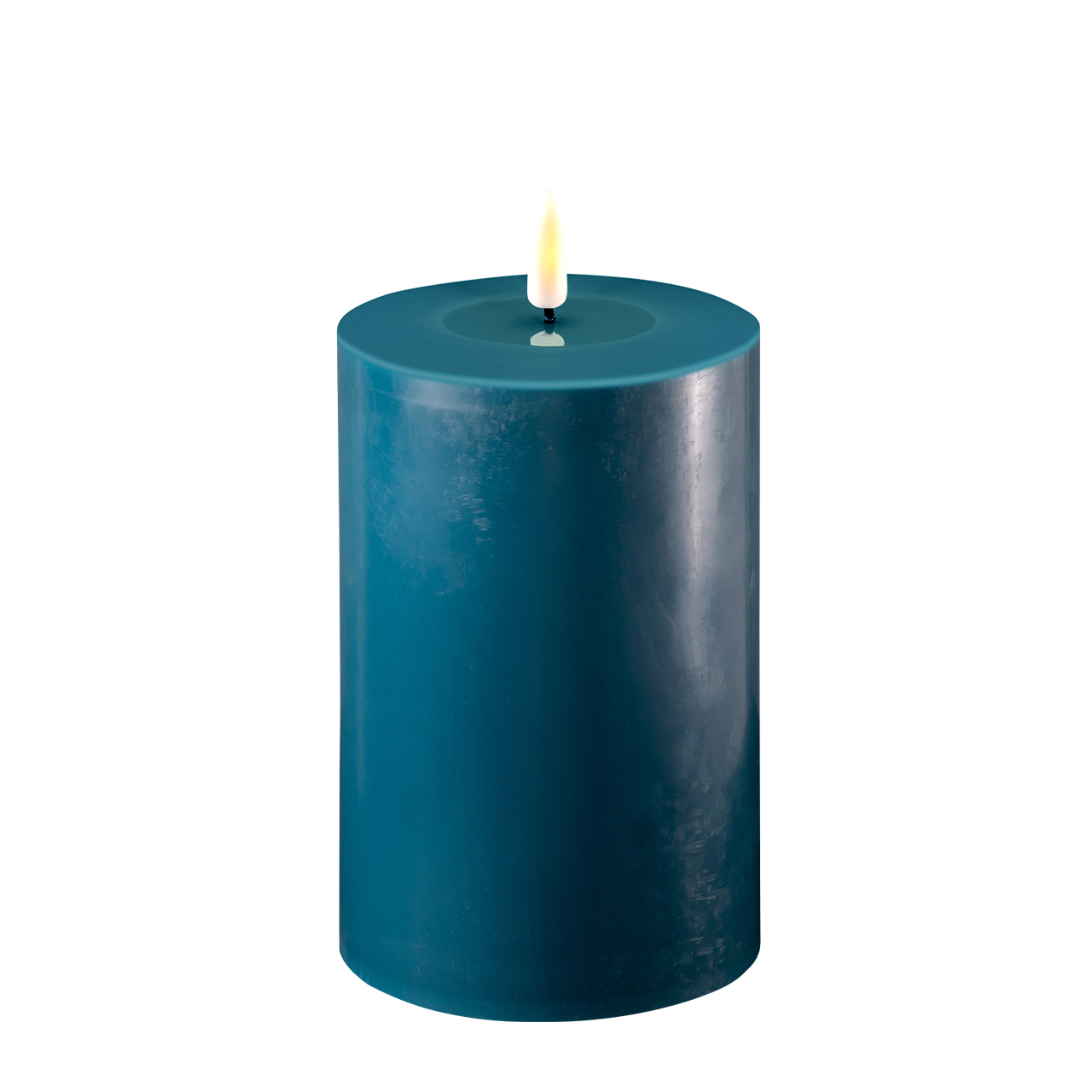 2021-RF-0048 Stumpenkerze LED petrol 10 x 15cm