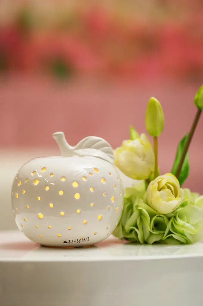 Dekoapfel Dolce 13cm LED cremeweiß