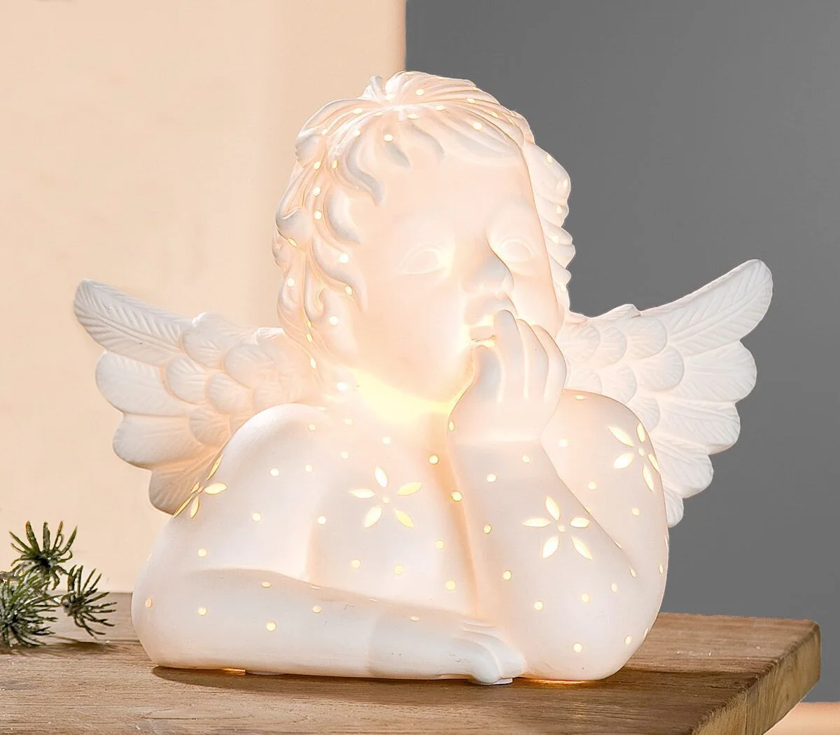 Tischleuchte Raffael Porzellan Gesicht, Kopf, Person