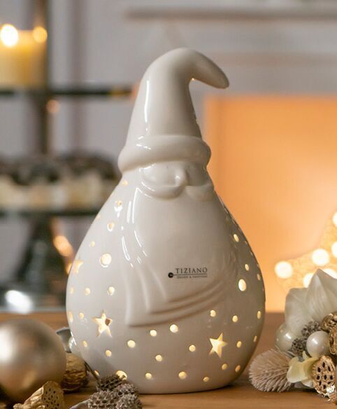 Tinellogross Santa Tinello 24cm LED cremeweiß