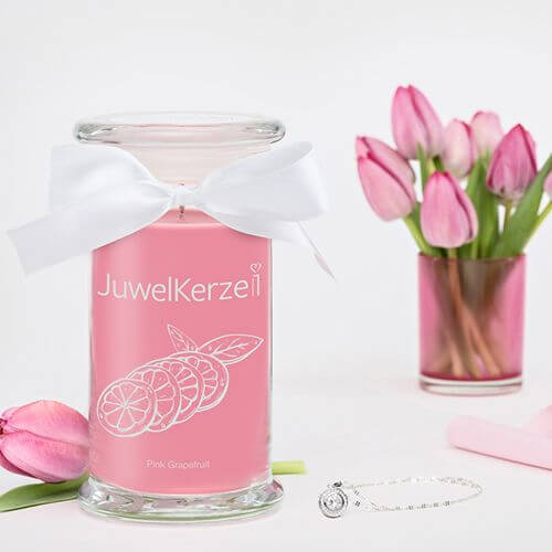 JuwelKerze Pink Grapefruit (Halskette mit Anhänger) 380g