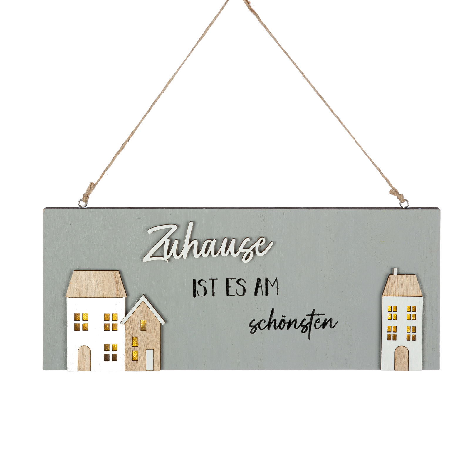 Deko Schild Zuhause grau