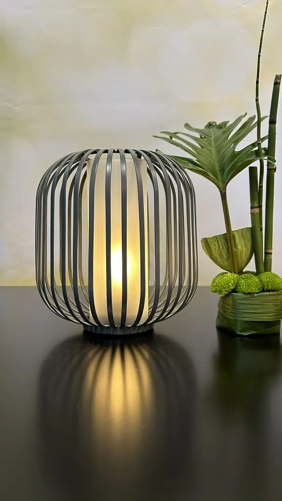 Lampe Atrani LED Metall grau hoch