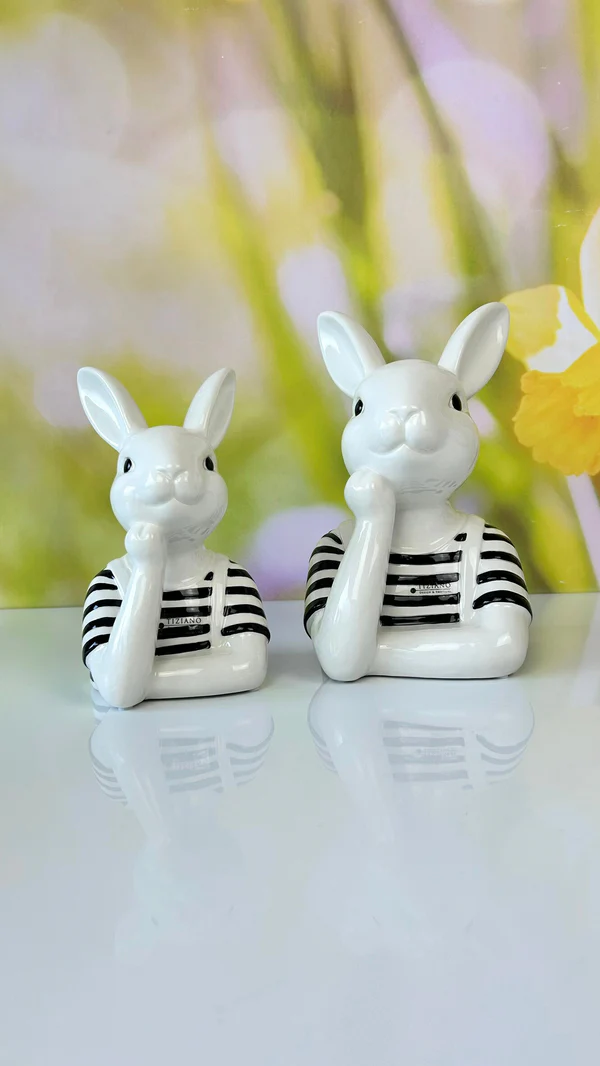 Büste Hase Enzo 20cm schwarz creme Büste Hase Enzo 20cm schwarz creme