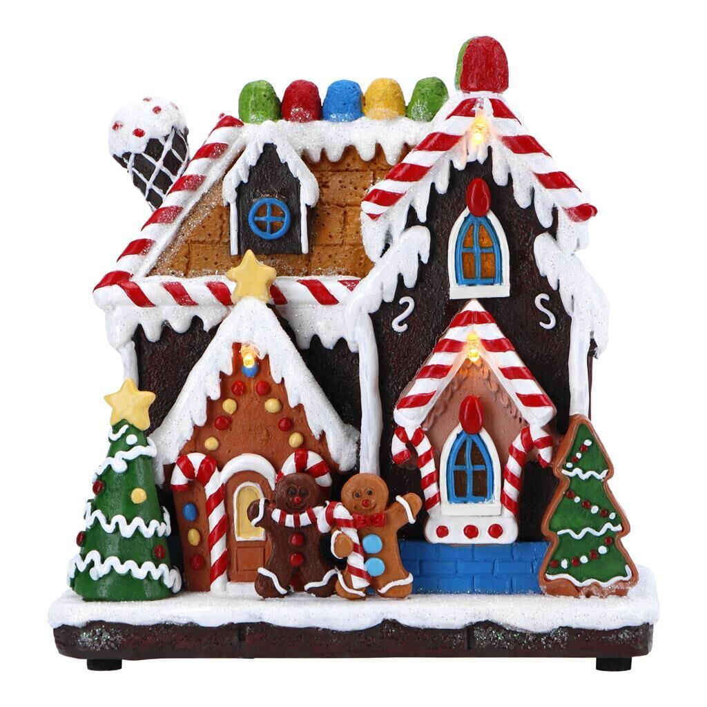 gingerhausledmusik Gingerbread Lebkuchenhaus LED & Musik
