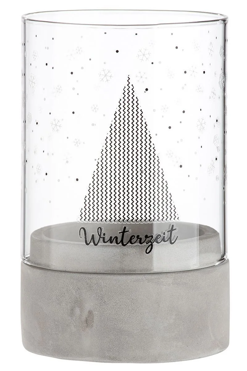26747_3 Zement Windlicht Winterzeit 13,5cm
