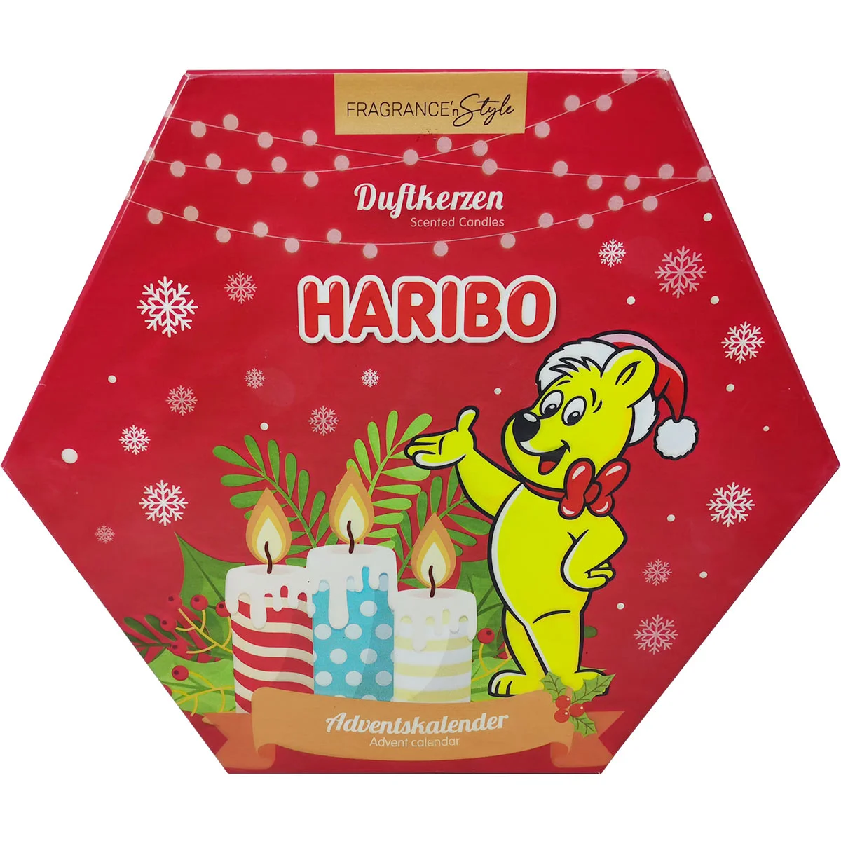 Haribo™ Adventskalender 2025 mit Teelichtern und Votiven Haribo™ Adventskalender 2025 mit Teelichtern und Votiven