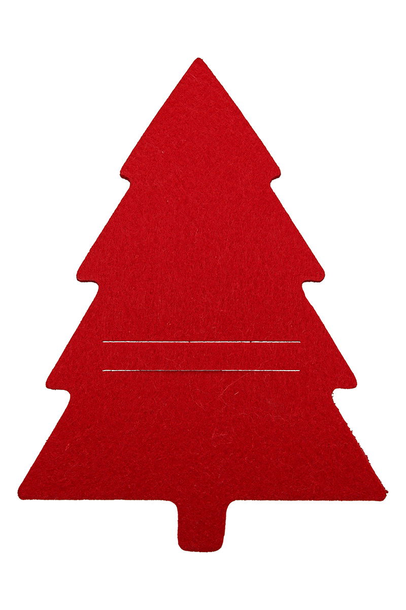 Bestecktasche Tannenbaum Filz rot