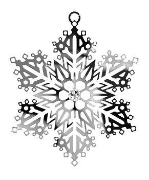 Dekohänger Kado Schneeflocke silber 8cm