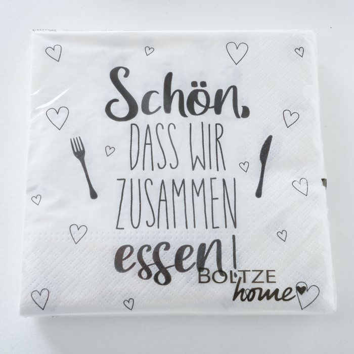 Serviette Schön weiß 20 Stück Design 2