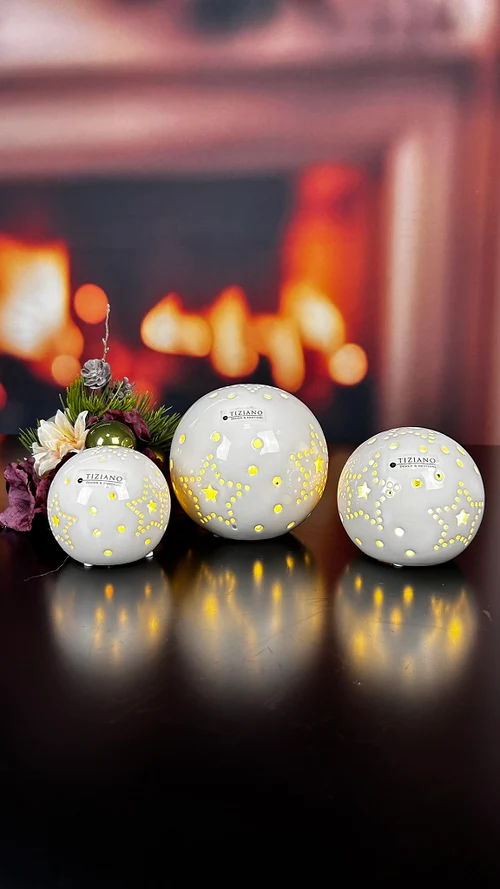 Lichtkugel Tazzola 8cm LED cremeweiß