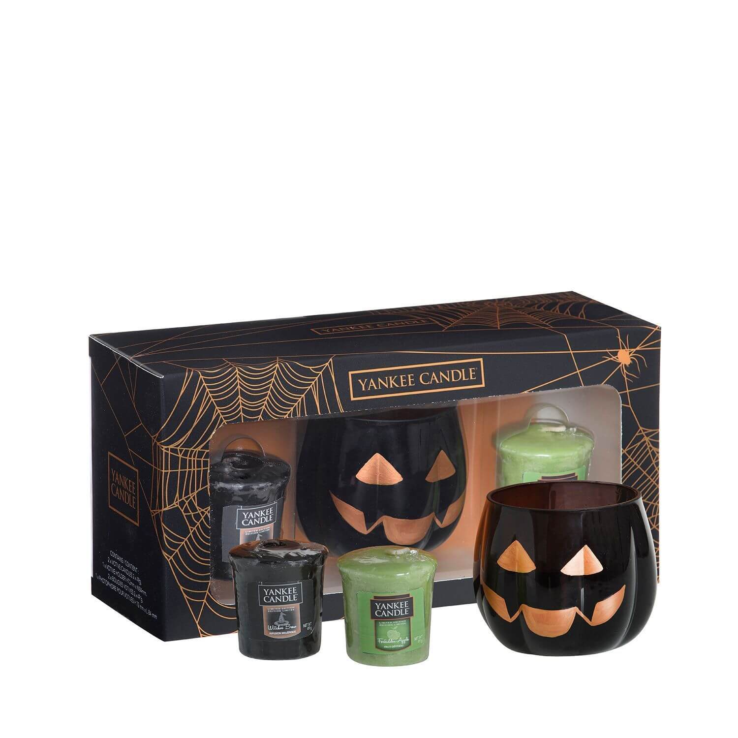 Halloween Gift Set 2 Votive & 1 Pumpkin Holder