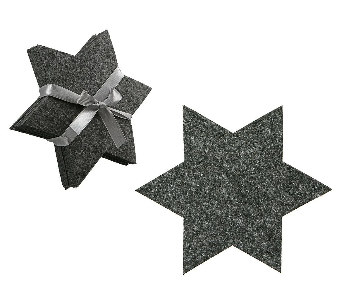 Untersetzer Stern dunkelgrau 6 Stück Sternsymbol, Symbol