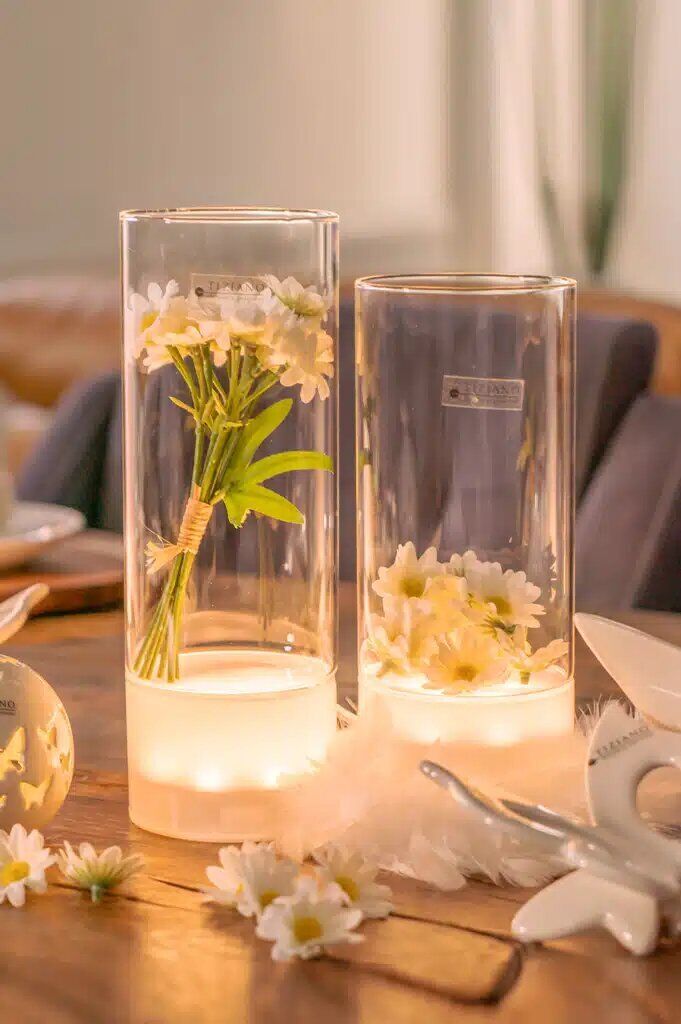 tanalo-klar-ambiente Glasvase Tanalo LED klar 20cm