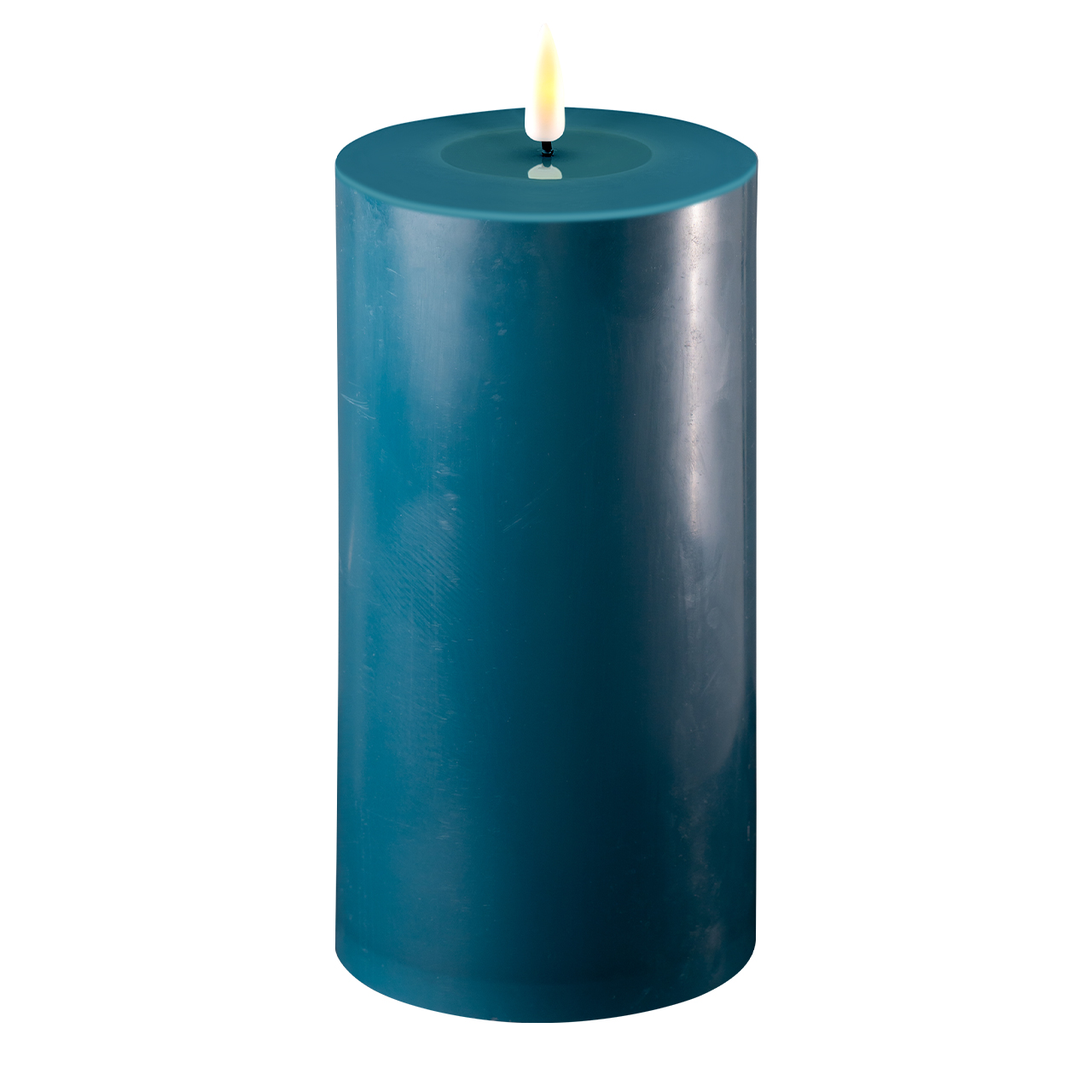 2021-RF-0049 Stumpenkerze LED petrol 10 x 20cm