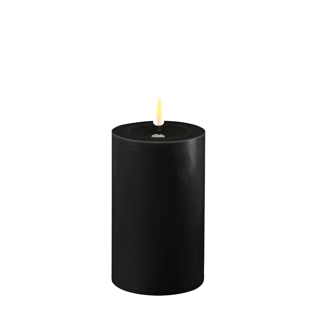 Stumpenkerze LED schwarz 7,5 x 12,5cm