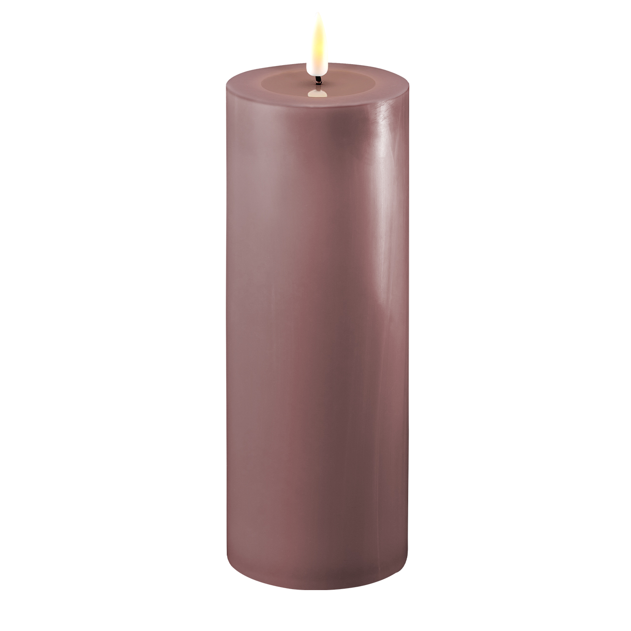2021-RF-0155 Stumpenkerze LED helles lila 7,5 x 20cm