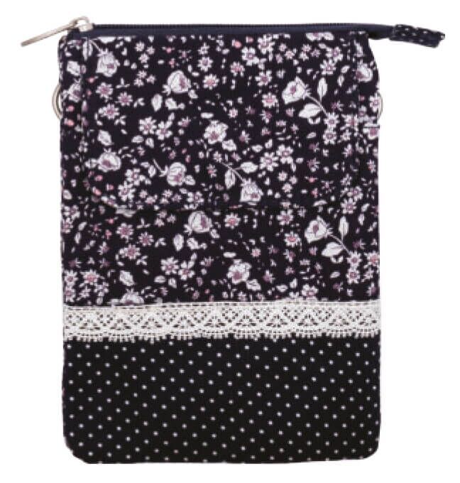 navy-rose-266-094 Patchwork Handtasche Umhängetasche (Navy Rose 094)
