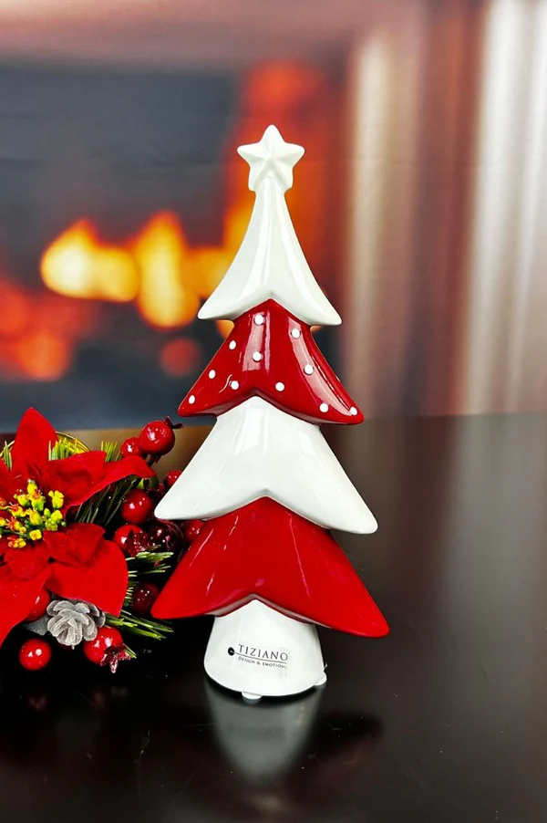 Deko Baum Medora 24cm rot/cremeweiß Deko Baum Medora 24cm rot/cremeweiß