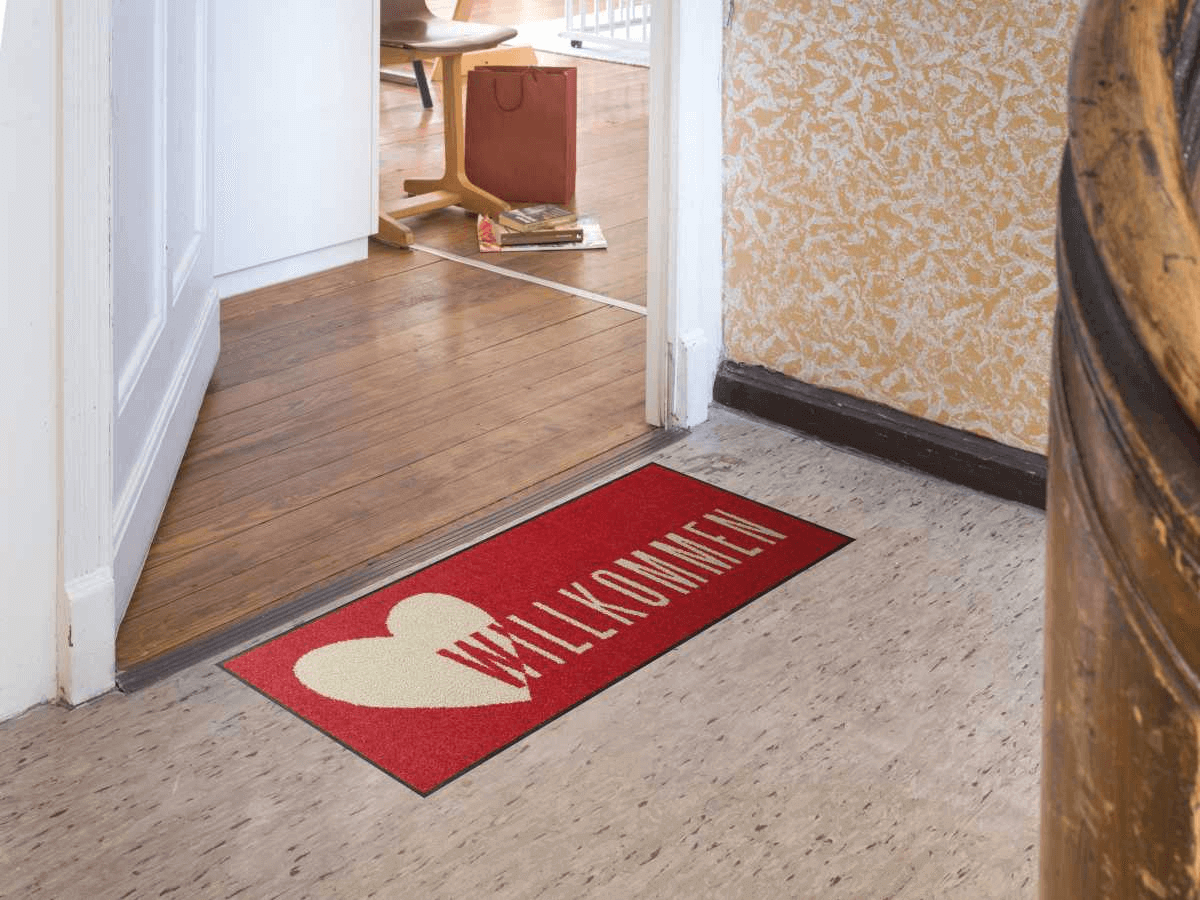 Wohnmatte Herzlich Rot