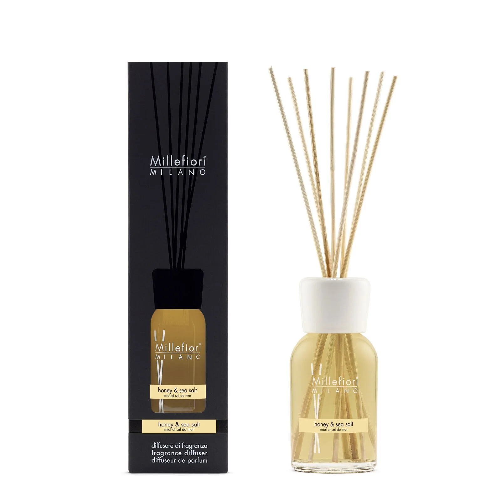 7DDHS_Millefiori-Milano_Reed-Diffuser-250ml_Product-Pack_Honey-and-Sea-Salt