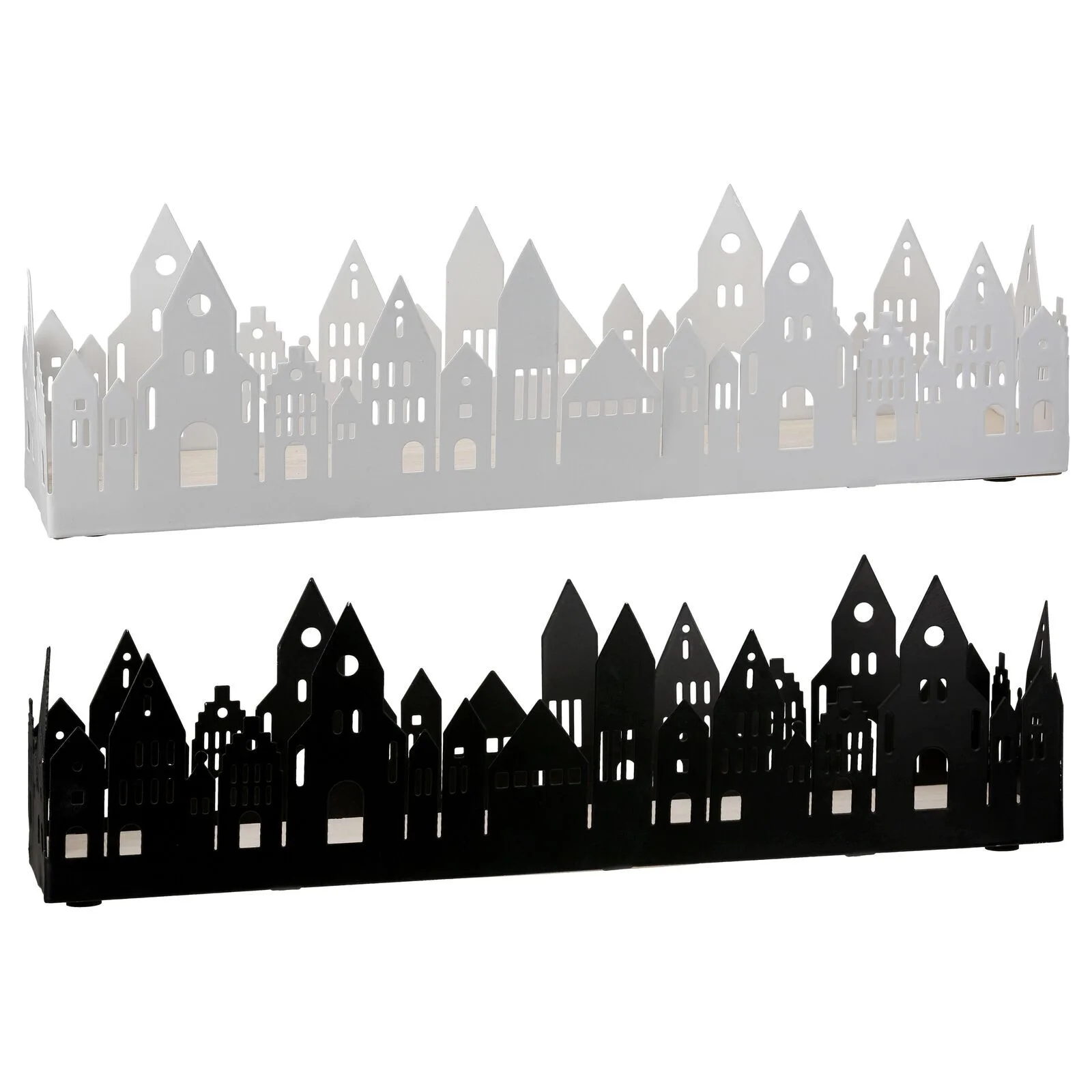 Deko Tablett Stadtlichter 36cm weiß Deko Tablett Stadtlichter 36cm weiß