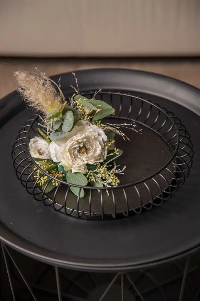 glitter-schale-schwarz Dekoschale Glitter Metall schwarz 30cm