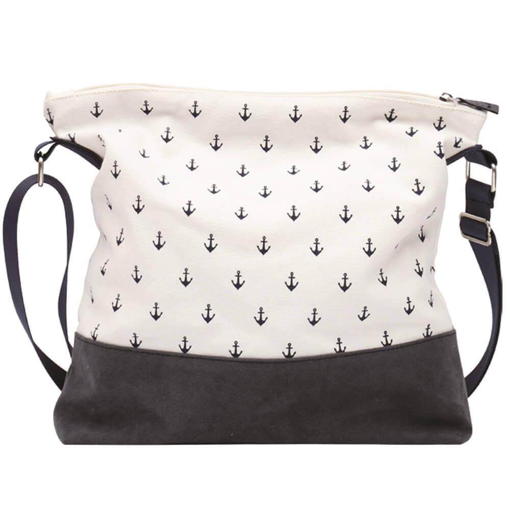 Umhängetasche 004 (Nature Navy Anker)