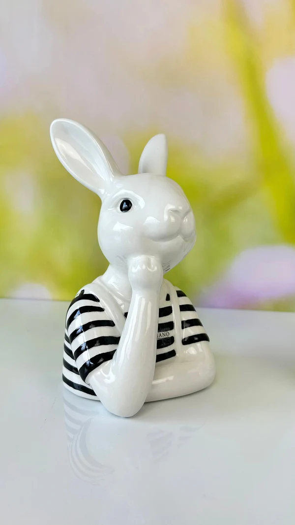 Büste Hase Enzo 24cm schwarz creme