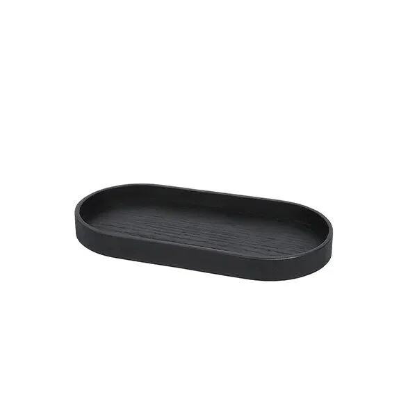 Wood Tray Oak Black Small Tablett