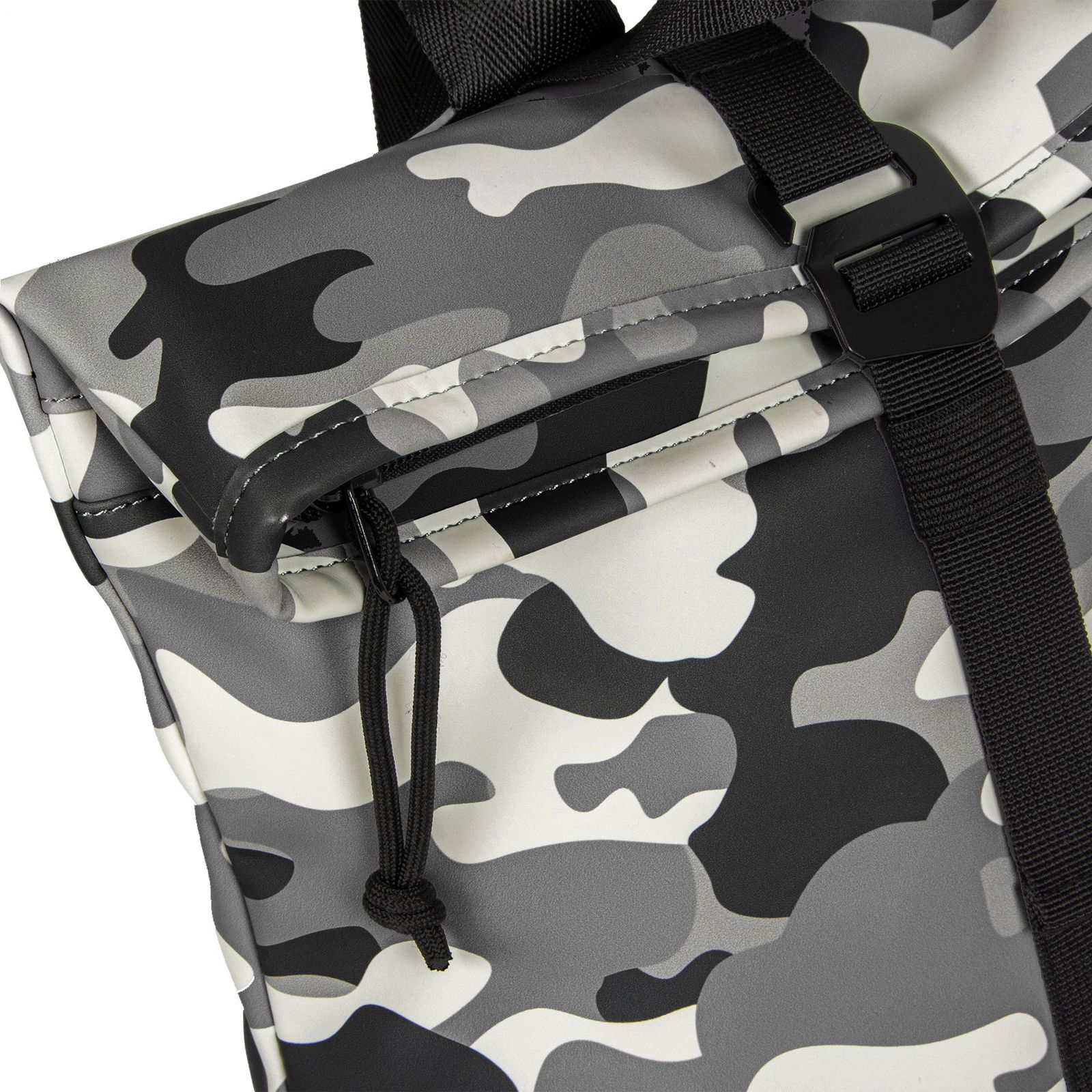 Mart - Los Angeles Rolltop Mini Rucksack weiß/schwarz camo