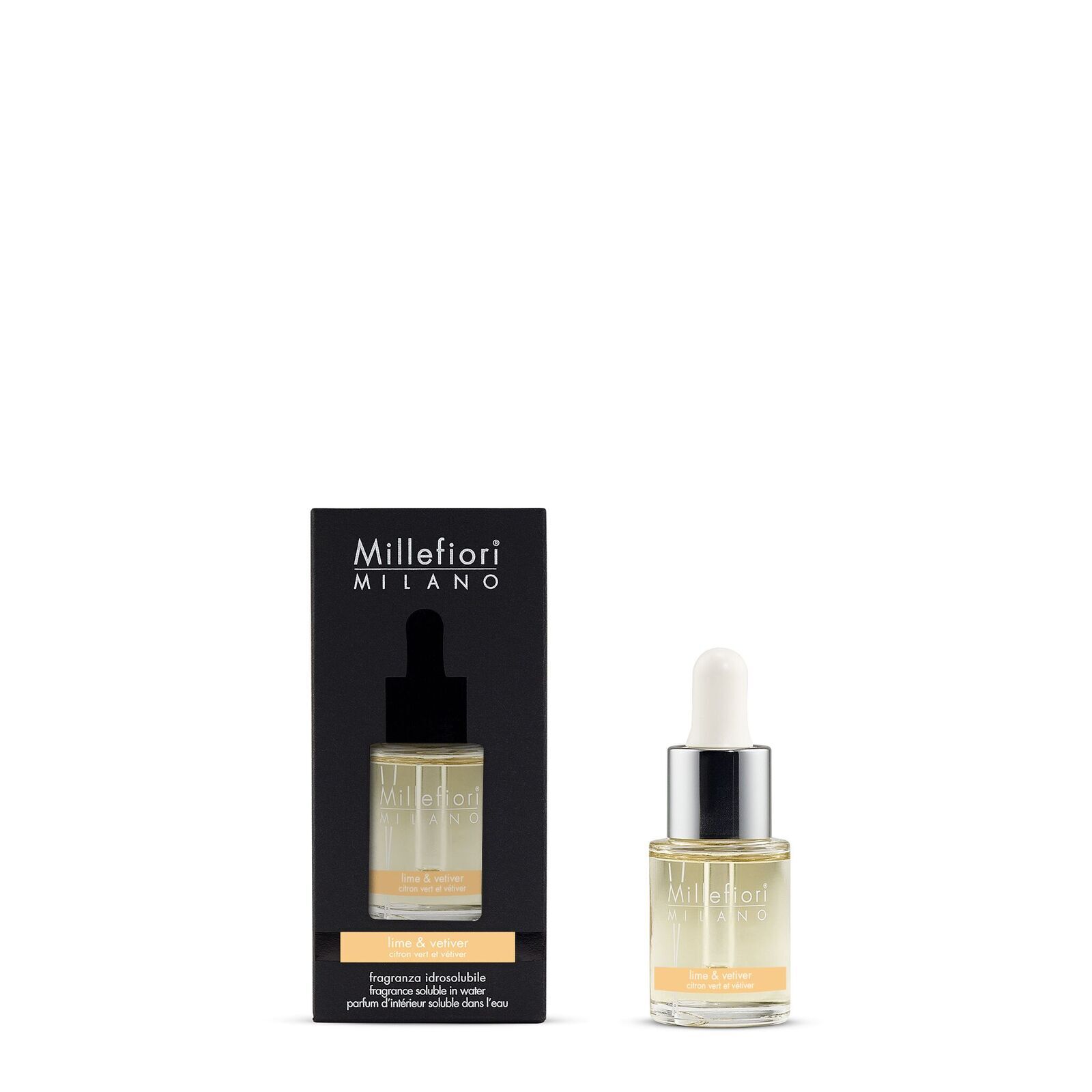 7FILR_Millefiori-Milano_Water-soluble-fragrance_Product-Pack_Lime-and-Vetiver Lime & Vetiver - Wasserlöslicher Duft 15ml